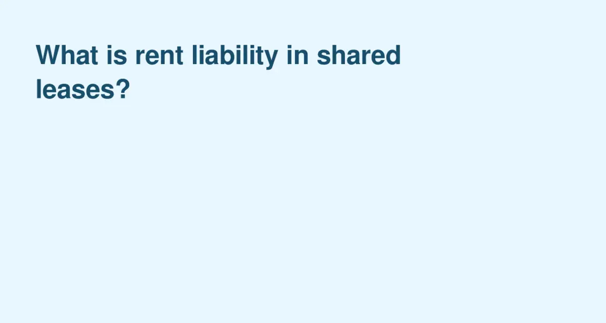 New Apartments | What is rent liability in shared leases?