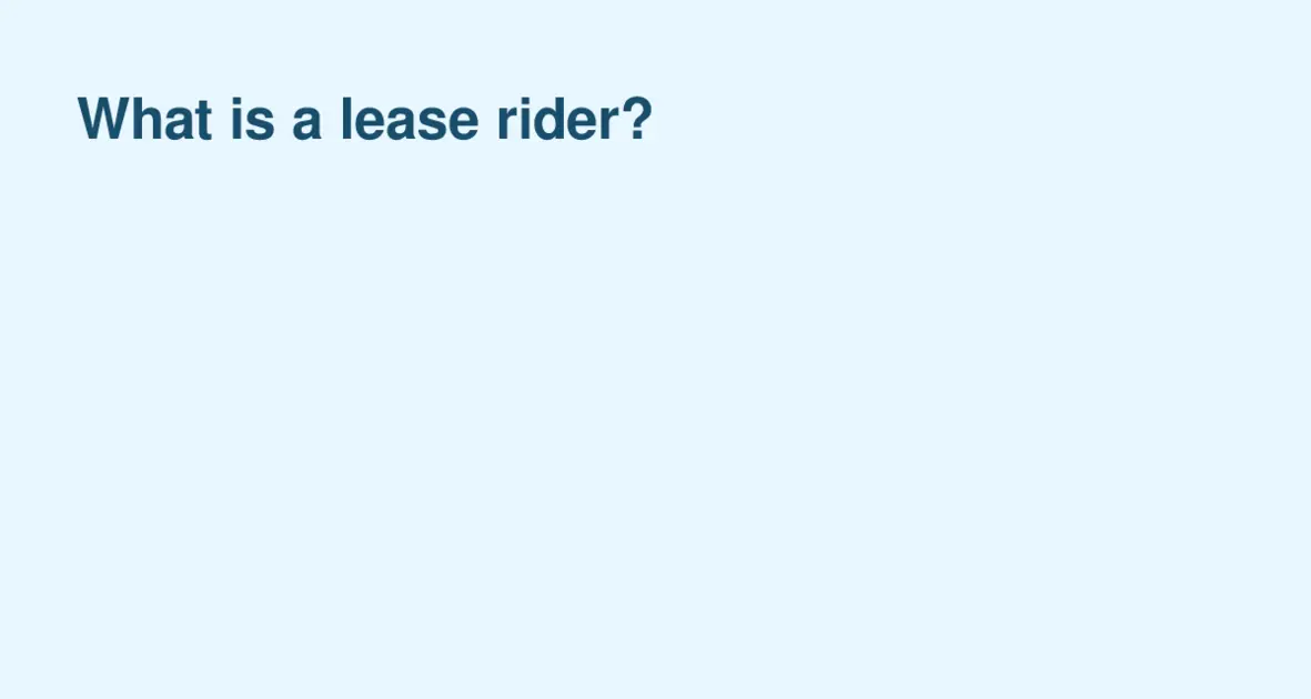 New Apartments | What is a lease rider?