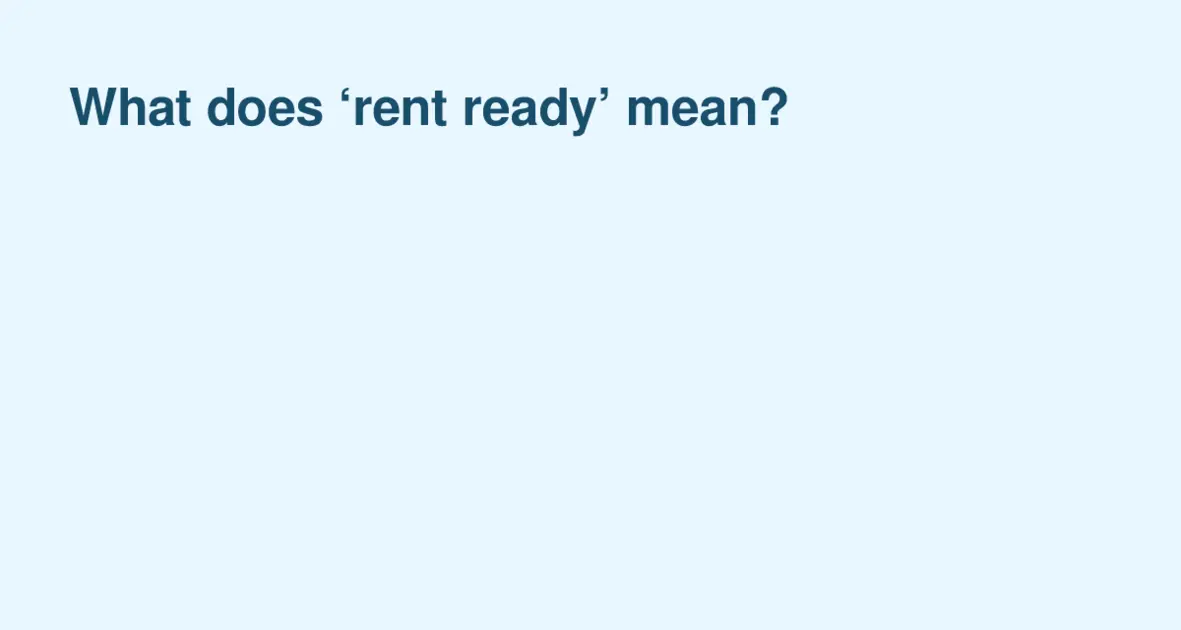 New Apartments | What does ‘rent ready’ mean?
